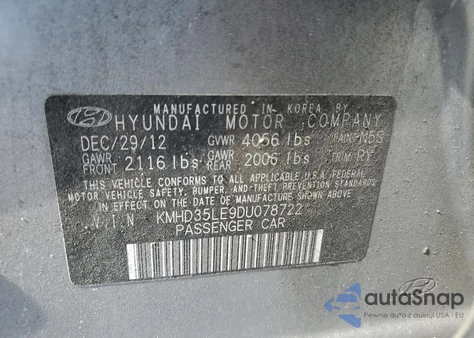 2013 Hyundai Elantra Gt from USA, damaged, VIN KMHD35LE9DU078722